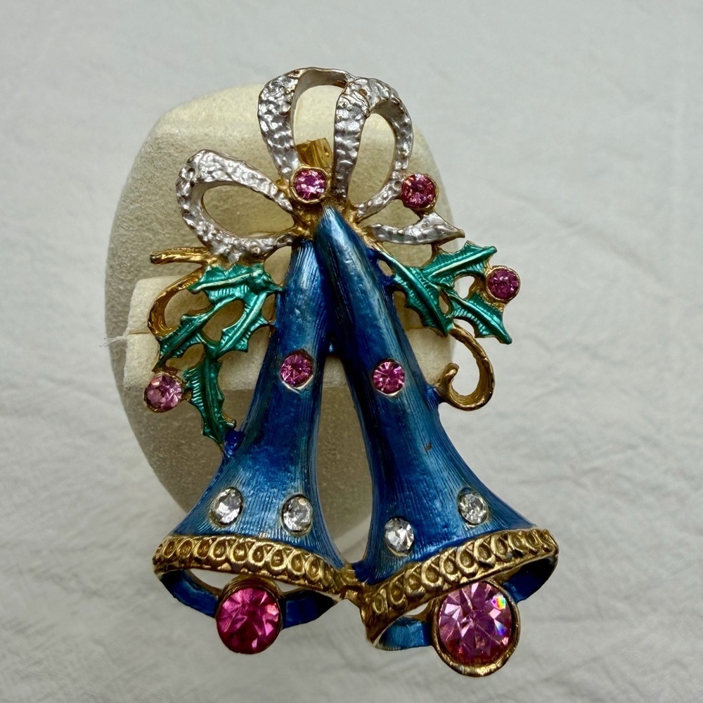 😎50%off Vintage Art Deco Holiday Bells brooch